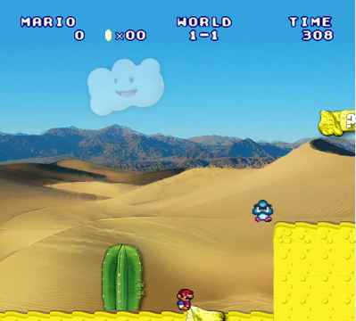 Mario in the desert