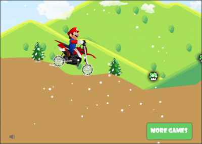Mario motocross snowing